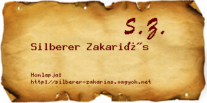 Silberer Zakariás névjegykártya